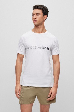 Ropa De Playa Hugo Boss Slim-fit With Spf 50+ Uv Protection Hombre Blancos | 31925-HJKE