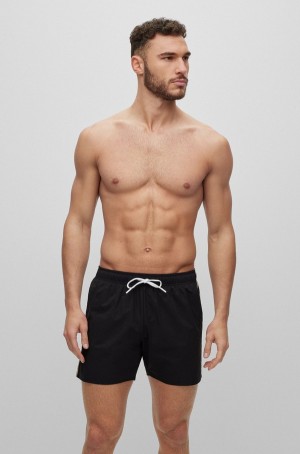 Ropa De Playa Hugo Boss Swim With Signature Stripe And Logo Hombre Negros | 09376-KEAT