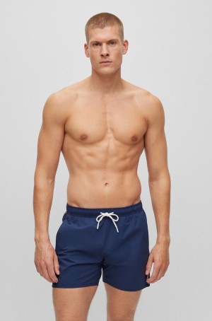 Ropa De Playa Hugo Boss Swim With Signature Stripe And Logo Hombre Azules Oscuro | 35870-JDMY