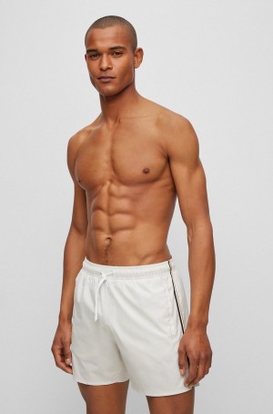 Ropa De Playa Hugo Boss Swim With Signature Stripe And Logo Hombre Grises Claro | 93410-NWRA