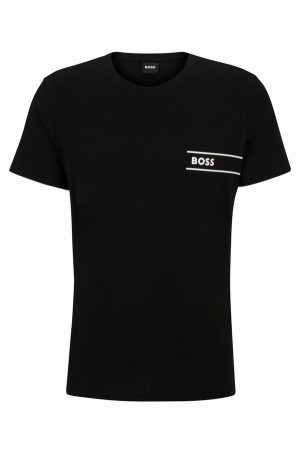 Ropa Interior Hugo Boss Organic-cotton With Logo Print Hombre Negros | 46725-FHDM
