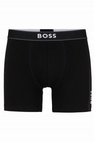 Ropa Interior Hugo Boss Stretch-cotton With Stripes And Logos Hombre Negros | 60723-YNOA