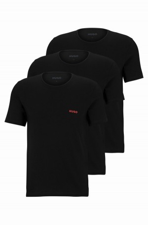 Ropa Interior Hugo Boss Three-pack Of In Algodon With Logos Hombre Negros | 46259-MNCR