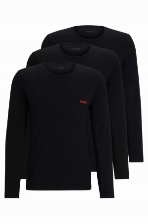 Ropa Interior Hugo Boss Three-pack Of In Algodon With Logos Hombre Negros | 39241-IMLC