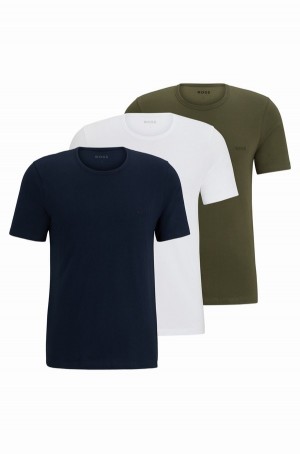 Ropa Interior Hugo Boss Three-pack Of With Embroidered Logos Hombre Azules Blancos Verdes | 43017-HAPI