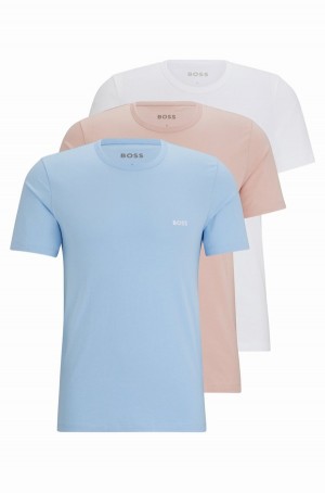 Ropa Interior Hugo Boss Three-pack Of With Embroidered Logos Hombre Azules Claro | 45786-ZJTP