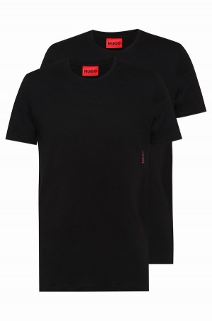 Ropa Interior Hugo Boss Two-pack Of Algodon With Vertical Logo Hombre Negros | 92467-TAKX