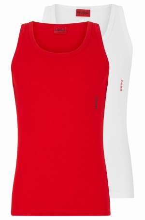 Ropa Interior Hugo Boss Two-pack Of Logo Vests In Stretch Algodon Hombre Rojos | 70495-LRQW