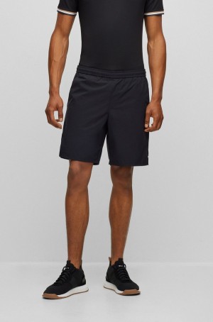 Short Hugo Boss Matteo Berrettini Stretch-poplin With Signature Stripes Hombre Negros | 64291-YDCB