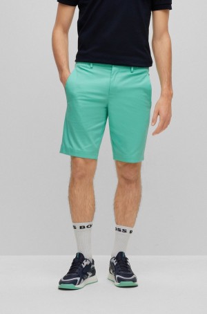 Short Hugo Boss Slim-fit In An Organic-cotton Blend Hombre Turquesa | 18304-HSLN