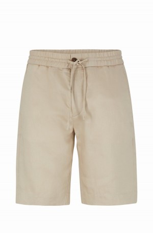 Short Hugo Boss Slim-fit With A Directo Leg Hombre Beige Claro | 82143-ZKTE