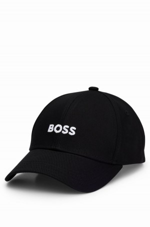 Sombreros Hugo Boss Algodon-twill Six-panel With Embroidered Logo Hombre Negros | 58061-MQLC
