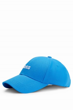 Sombreros Hugo Boss Algodon-twill Six-panel With Embroidered Logo Hombre Azules | 97648-FJWS