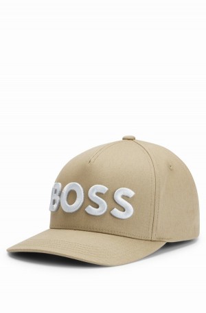 Sombreros Hugo Boss Algodon-twill With Embroidered Logo And Adjustable Correa Hombre Beige | 84610-HNQI