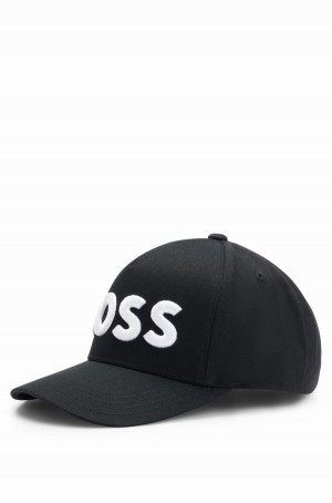 Sombreros Hugo Boss Algodon-twill With Embroidered Logo And Adjustable Correa Hombre Negros | 65923-WSYV