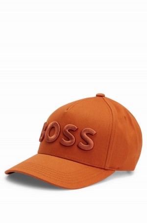 Sombreros Hugo Boss Algodon-twill With Embroidered Logo And Adjustable Correa Hombre Naranjas Oscuro | 40573-UYPD