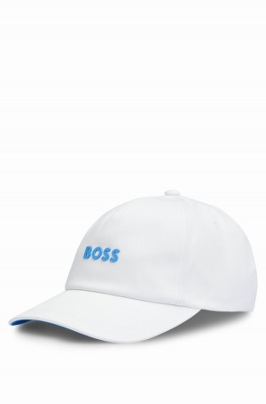 Sombreros Hugo Boss Algodon-twill With Hd Logo Hombre Blancos | 39148-DQSE