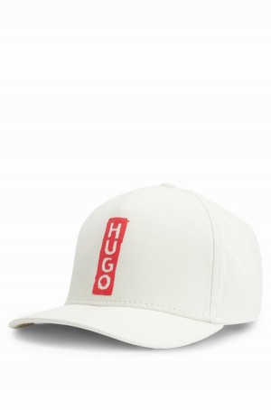 Sombreros Hugo Boss Algodon-twill With Marker-style Logo Hombre Blancos | 90235-MIZY