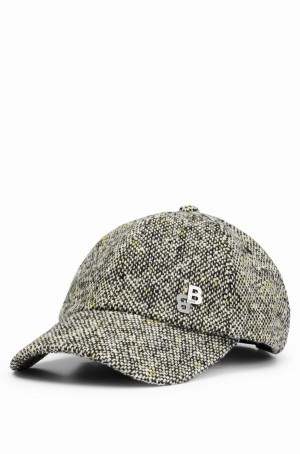 Sombreros Hugo Boss Italian-tweed With Double-monogram Rivet Hombre Grises Oscuro | 30859-OFQY