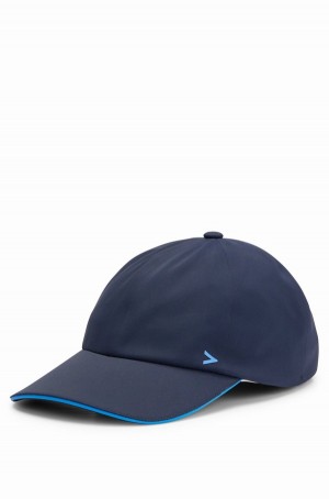 Sombreros Hugo Boss Performance-piqué With Decorative Reflective Details Hombre Azules Oscuro | 36794-DWXC