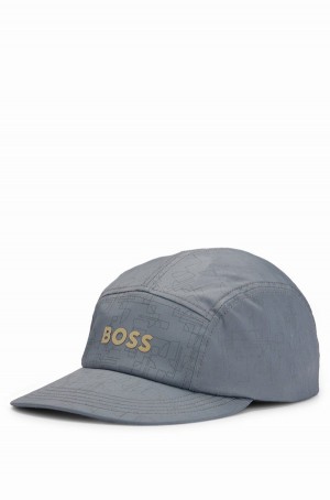 Sombreros Hugo Boss Twill Correr With Logo And Seasonal Pattern Hombre Grises Oscuro | 92583-CSMT