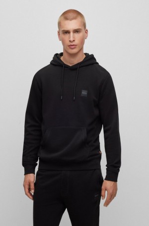 Sudadera con Capucha Hugo Boss Algodon-terry With Logo Patch Hombre Negros | 40829-NFDE