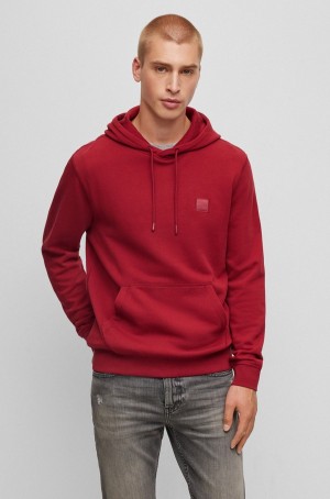 Sudadera con Capucha Hugo Boss Algodon-terry With Logo Patch Hombre Rojos | 46708-ZTYF