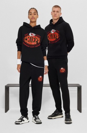 Sudadera con Capucha Hugo Boss Nfl Algodon-blend With Collaborative Branding Hombre Negros | 79801-FDGR