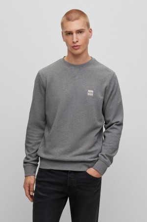 Sudaderas Hugo Boss Relaxed-fit Algodon With Logo Patch Hombre Grises Claro | 15076-CIZG