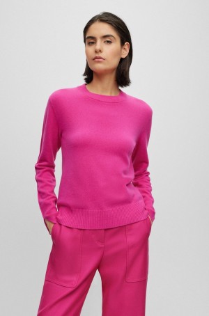 Suéteres Hugo Boss Crew-neck In Cashmere Mujer Rosas | 29631-TULZ