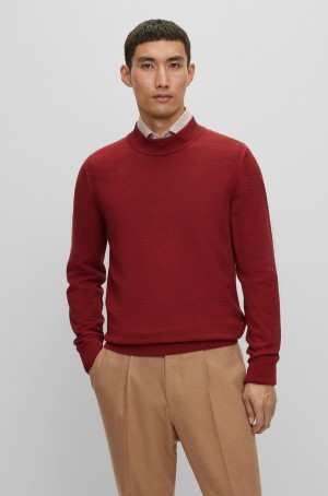 Suéteres Hugo Boss Mock-neck In De Punto Silk Hombre Rojos Oscuro | 39751-ITQJ