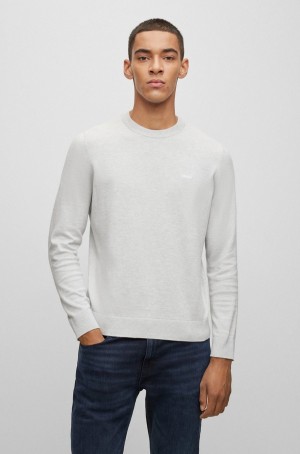 Suéteres Hugo Boss Regular-fit In A Algodon Blend Hombre Grises Claro | 05782-XUBE