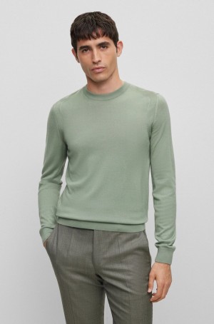Suéteres Hugo Boss Regular-fit In Lana, Silk And Cashmere Hombre Verdes | 46912-PRHU
