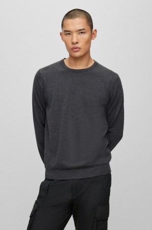 Suéteres Hugo Boss Slim-fit In Extra-fine Merino Lana Hombre Grises Oscuro | 01358-LVZC