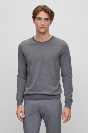 Suéteres Hugo Boss Slim-fit In Virgin Lana Hombre Grises | 67380-UTRJ
