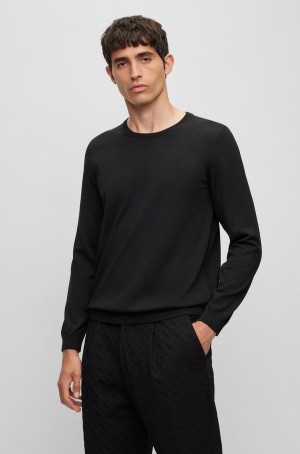 Suéteres Hugo Boss Slim-fit In Virgin Lana Hombre Negros | 57913-MOQA