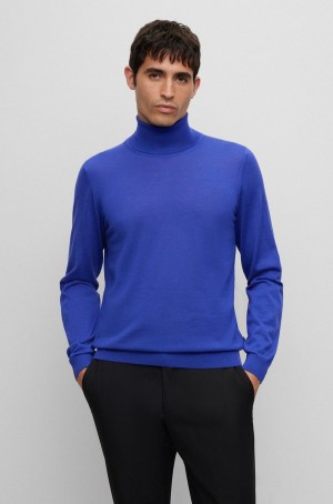 Suéteres Hugo Boss Slim-fit Rollneck In Virgin Lana Hombre Morados Oscuro | 68395-QFXK
