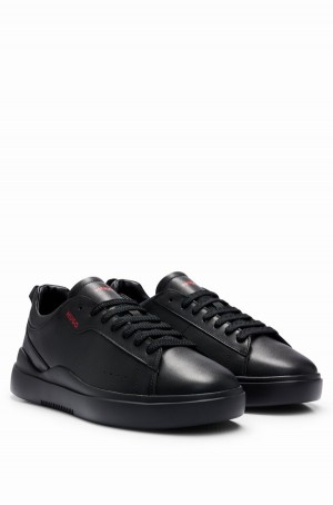 Tenis Hugo Boss Cupsole In Smooth Cuero Hombre Negros | 36510-LSZC