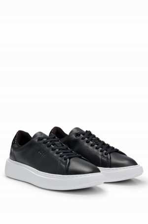 Tenis Hugo Boss Logo-embossed Cupsole With Glossy Backtab Mujer Negros | 16205-SPBK