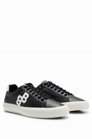 Tenis Hugo Boss Low-top With Monogram Detail Hombre Negros | 90426-ZDMX