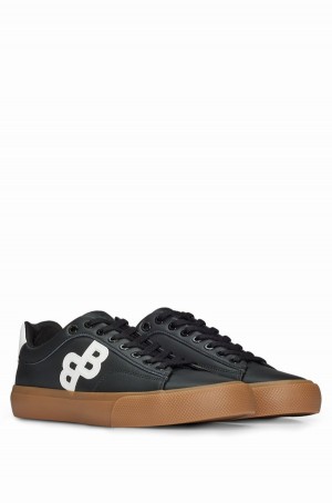 Tenis Hugo Boss Low-top With Monogram Detail Hombre Negros | 94350-ZUPJ