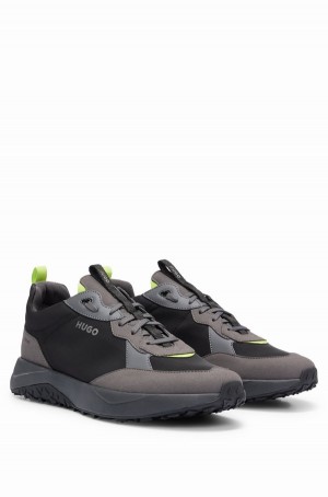 Tenis Hugo Boss Mixed-material With Eva-rubber Outsole Hombre Negros | 49361-BPSI