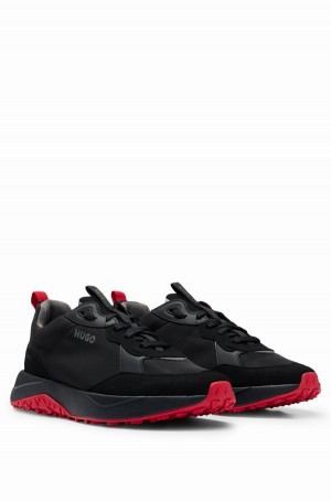Tenis Hugo Boss Mixed-material With Eva-rubber Outsole Hombre Negros | 83027-KAHJ