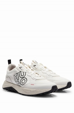 Tenis Hugo Boss Mixed-material With Stacked Logo Hombre Blancos | 98137-EKRW