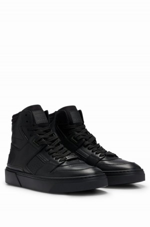Tenis Hugo Boss Porsche X Boss Cuero High-top With Branding Hombre Negros | 19640-QJAG
