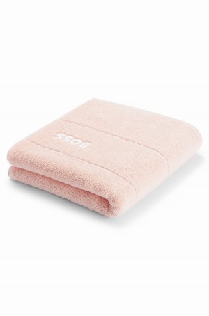 Toalla Hugo Boss Algodon Hand With White Logo Embroidery Hombre Rosas | 74621-QUBL