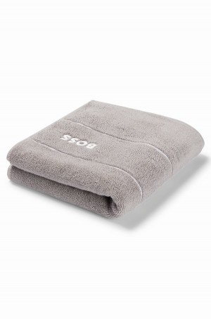 Toalla Hugo Boss Algodon Hand With White Logo Embroidery Hombre Grises | 57026-OKCG