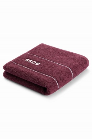 Toalla Hugo Boss Algodon Hand With White Logo Embroidery Mujer Morados Oscuro | 86470-XFBP