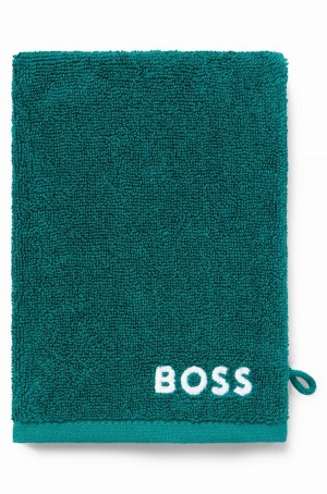Toalla Hugo Boss Egyptian-cotton Wash Mitt With Contrast Logo Hombre Verdes Oscuro | 40159-XYPL