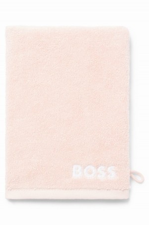 Toalla Hugo Boss Egyptian-cotton Wash Mitt With Contrast Logo Hombre Rosas | 34709-RQSE